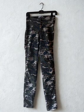 Camo Skinny Cargo Pants - Green Black Gray